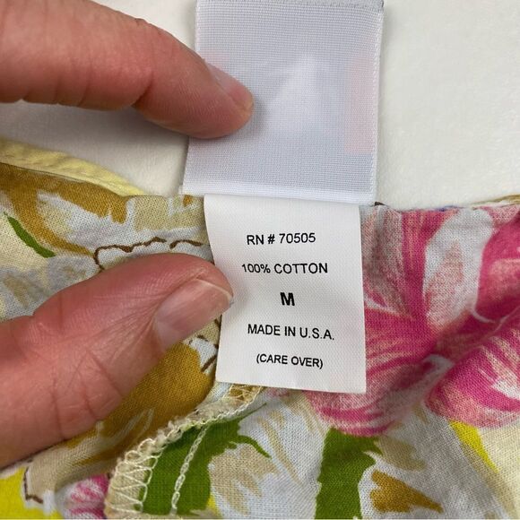 Red Ginger Yellow Floral Beach Pant Medium Slit Ankle - Picture 4 of 6